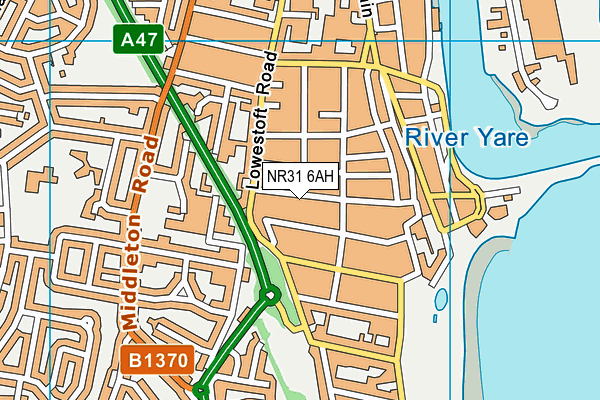 NR31 6AH map - OS VectorMap District (Ordnance Survey)