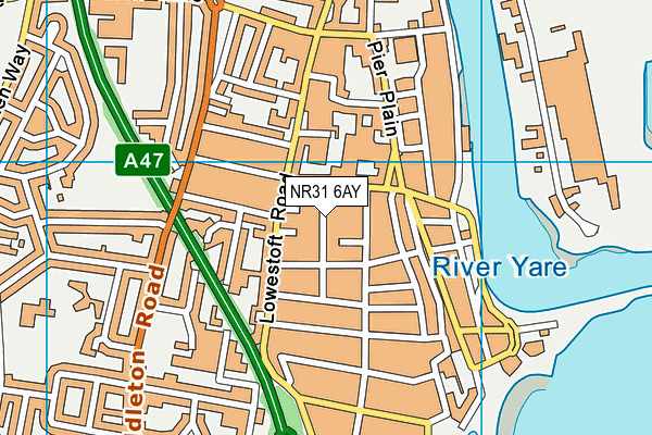 NR31 6AY map - OS VectorMap District (Ordnance Survey)