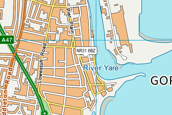 NR31 6BZ map - OS VectorMap District (Ordnance Survey)