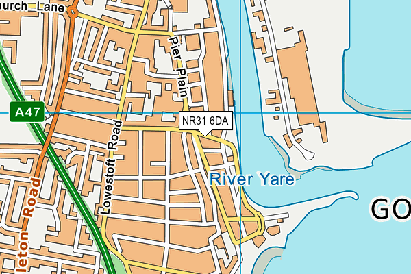 NR31 6DA map - OS VectorMap District (Ordnance Survey)