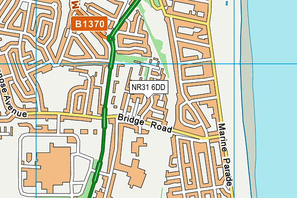 NR31 6DD map - OS VectorMap District (Ordnance Survey)