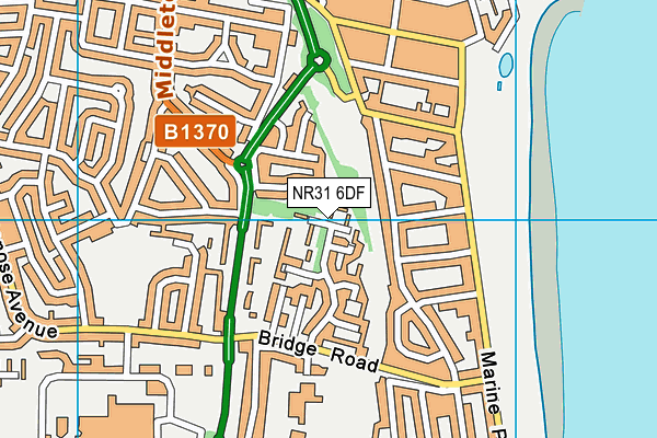 NR31 6DF map - OS VectorMap District (Ordnance Survey)