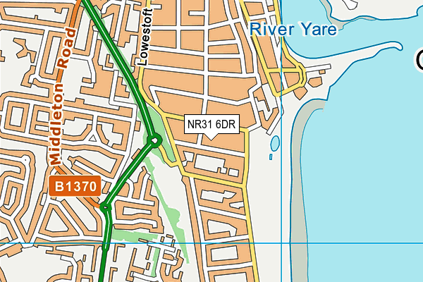 NR31 6DR map - OS VectorMap District (Ordnance Survey)