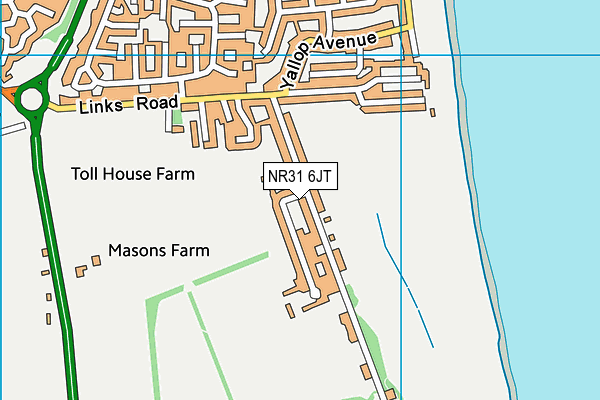 Gorleston Golf Club map (NR31 6JT) - OS VectorMap District (Ordnance Survey)