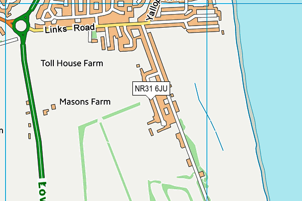 NR31 6JU map - OS VectorMap District (Ordnance Survey)