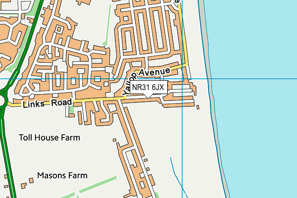 NR31 6JX map - OS VectorMap District (Ordnance Survey)