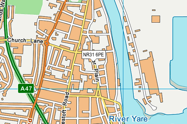 NR31 6PE map - OS VectorMap District (Ordnance Survey)