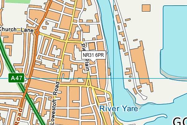 NR31 6PR map - OS VectorMap District (Ordnance Survey)