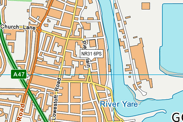 NR31 6PS map - OS VectorMap District (Ordnance Survey)