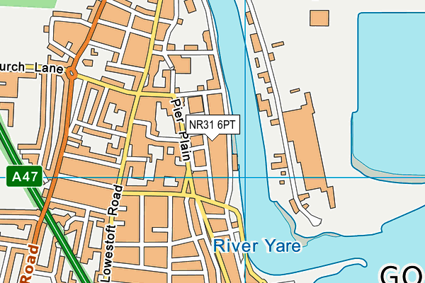 NR31 6PT map - OS VectorMap District (Ordnance Survey)