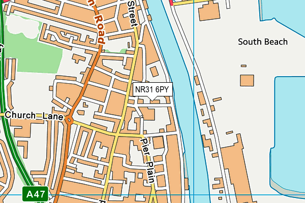 NR31 6PY map - OS VectorMap District (Ordnance Survey)