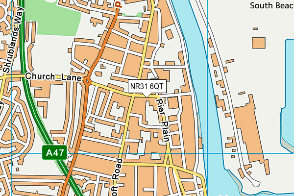 NR31 6QT map - OS VectorMap District (Ordnance Survey)
