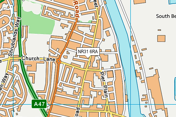 NR31 6RA map - OS VectorMap District (Ordnance Survey)
