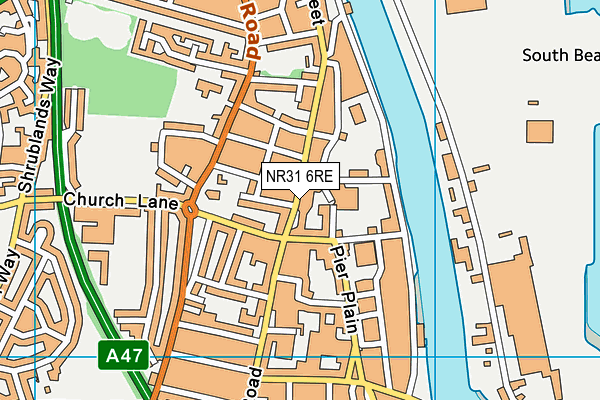 NR31 6RE map - OS VectorMap District (Ordnance Survey)