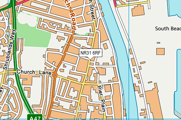 NR31 6RF map - OS VectorMap District (Ordnance Survey)