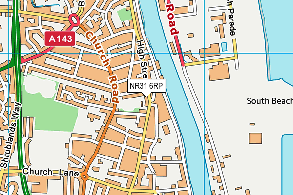 NR31 6RP map - OS VectorMap District (Ordnance Survey)