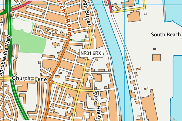 NR31 6RX map - OS VectorMap District (Ordnance Survey)