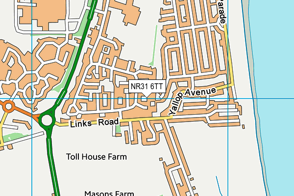 NR31 6TT map - OS VectorMap District (Ordnance Survey)