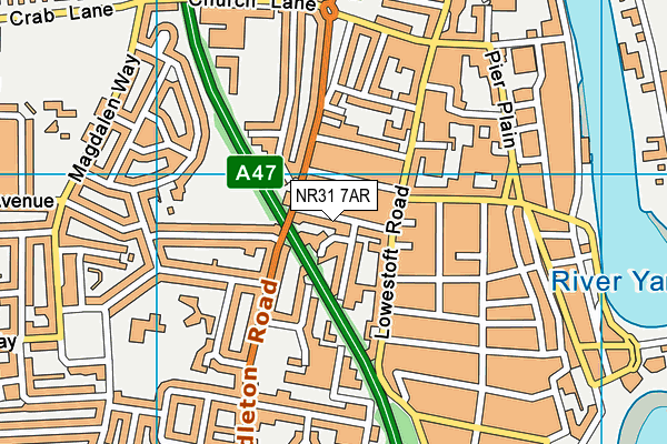 NR31 7AR map - OS VectorMap District (Ordnance Survey)