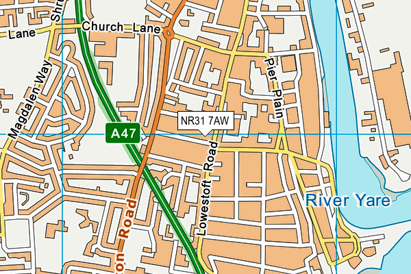 NR31 7AW map - OS VectorMap District (Ordnance Survey)