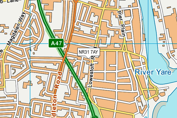 NR31 7AY map - OS VectorMap District (Ordnance Survey)
