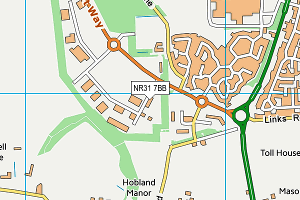 NR31 7BB map - OS VectorMap District (Ordnance Survey)
