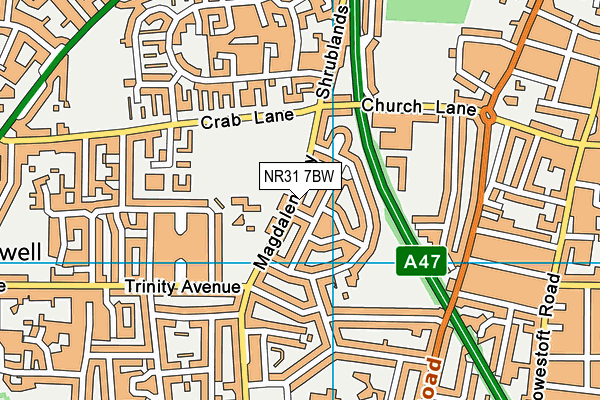 NR31 7BW map - OS VectorMap District (Ordnance Survey)