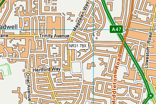 NR31 7BX map - OS VectorMap District (Ordnance Survey)