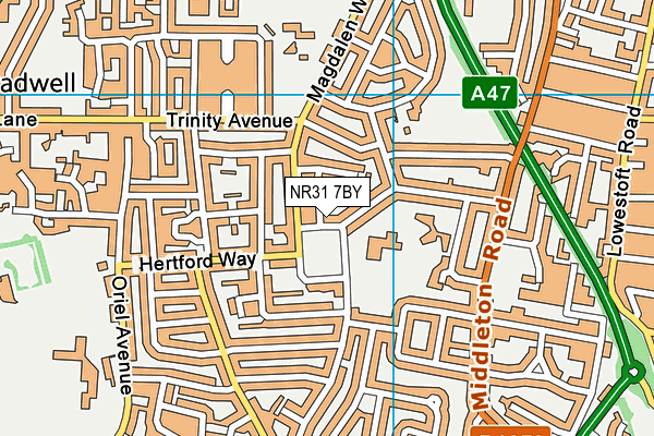 Peterhouse C Of E Primary Academy map (NR31 7BY) - OS VectorMap District (Ordnance Survey)