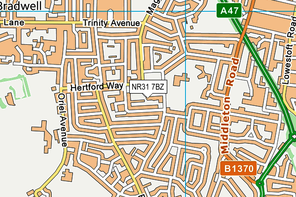 NR31 7BZ map - OS VectorMap District (Ordnance Survey)