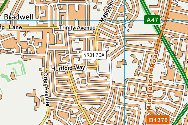 NR31 7DA map - OS VectorMap District (Ordnance Survey)