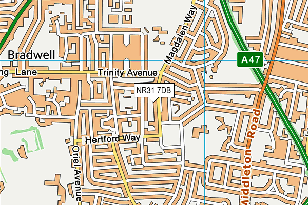NR31 7DB map - OS VectorMap District (Ordnance Survey)