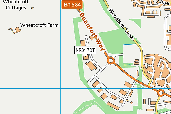 NR31 7DT map - OS VectorMap District (Ordnance Survey)