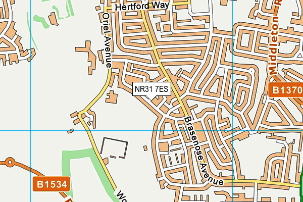 NR31 7ES map - OS VectorMap District (Ordnance Survey)