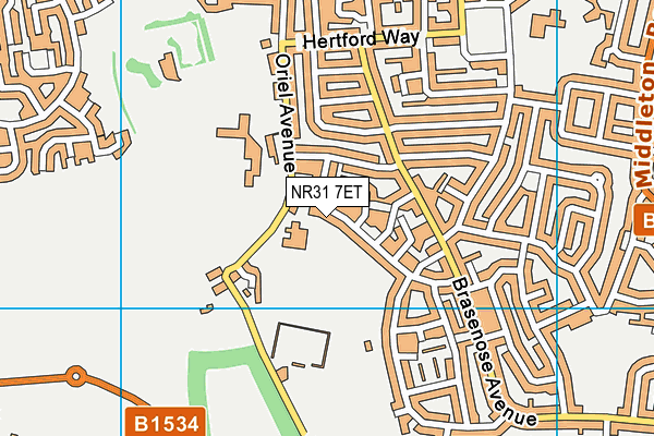 NR31 7ET map - OS VectorMap District (Ordnance Survey)