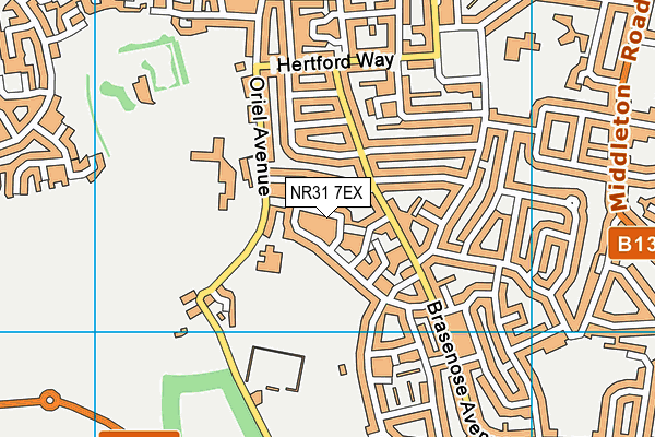 NR31 7EX map - OS VectorMap District (Ordnance Survey)