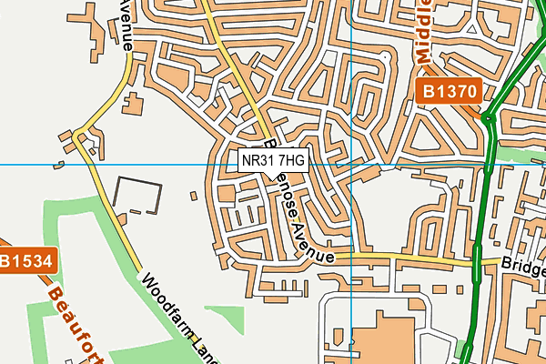 NR31 7HG map - OS VectorMap District (Ordnance Survey)