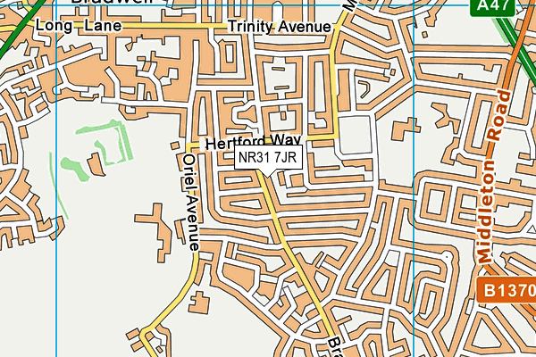 NR31 7JR map - OS VectorMap District (Ordnance Survey)