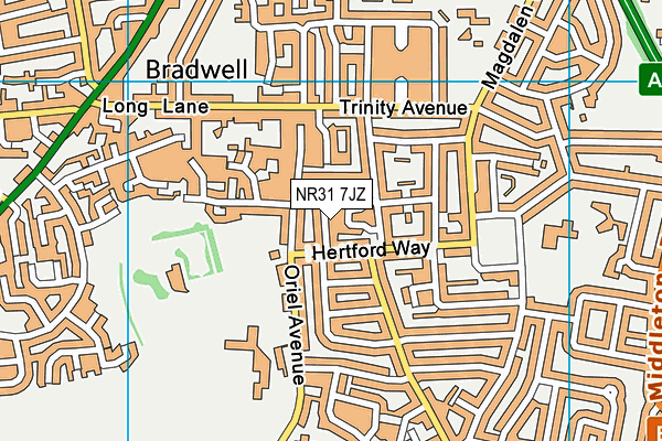 NR31 7JZ map - OS VectorMap District (Ordnance Survey)