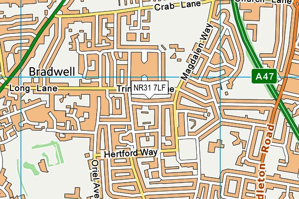 NR31 7LF map - OS VectorMap District (Ordnance Survey)