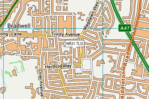 NR31 7LG map - OS VectorMap District (Ordnance Survey)