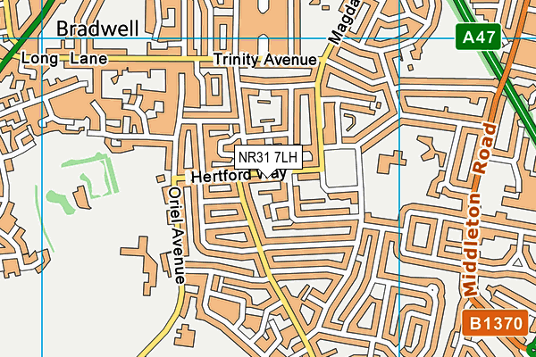 NR31 7LH map - OS VectorMap District (Ordnance Survey)