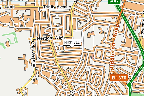 NR31 7LL map - OS VectorMap District (Ordnance Survey)