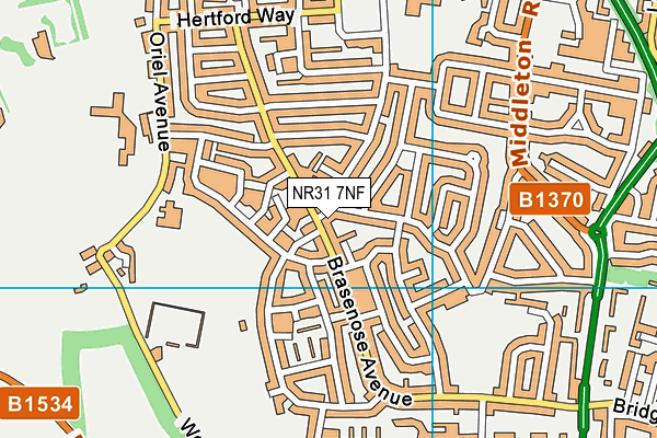 NR31 7NF map - OS VectorMap District (Ordnance Survey)
