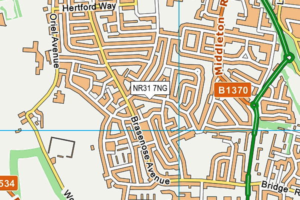 NR31 7NG map - OS VectorMap District (Ordnance Survey)