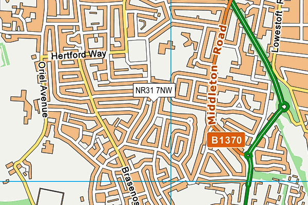 NR31 7NW map - OS VectorMap District (Ordnance Survey)