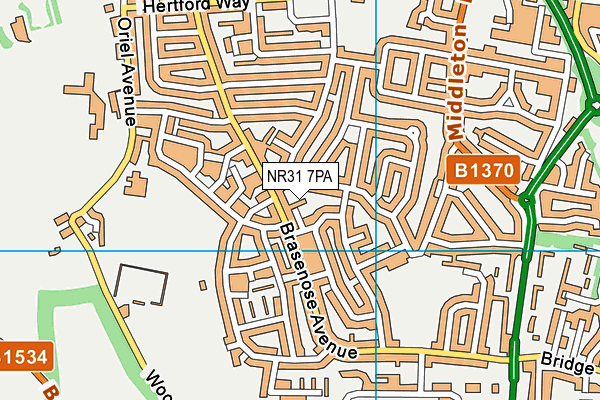 NR31 7PA map - OS VectorMap District (Ordnance Survey)