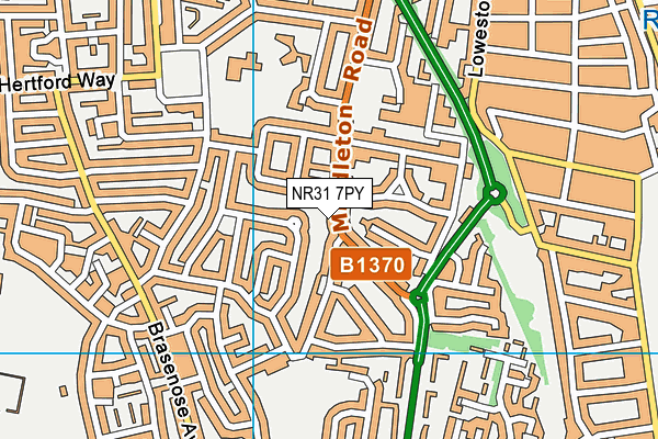 NR31 7PY map - OS VectorMap District (Ordnance Survey)