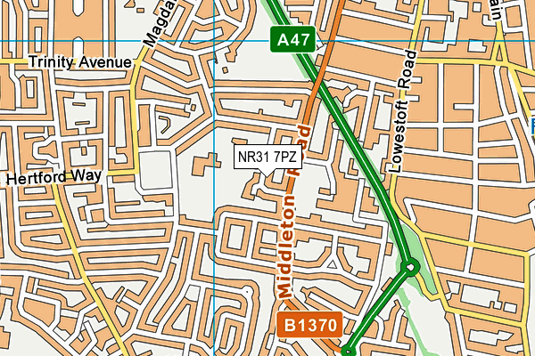 NR31 7PZ map - OS VectorMap District (Ordnance Survey)
