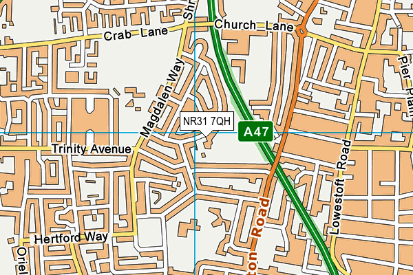NR31 7QH map - OS VectorMap District (Ordnance Survey)